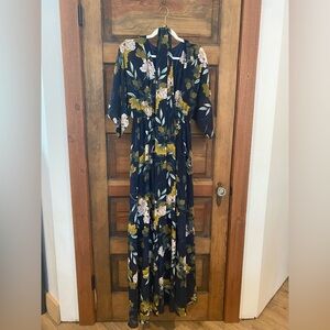 Baltic Born Navy Floral Maxi Dress